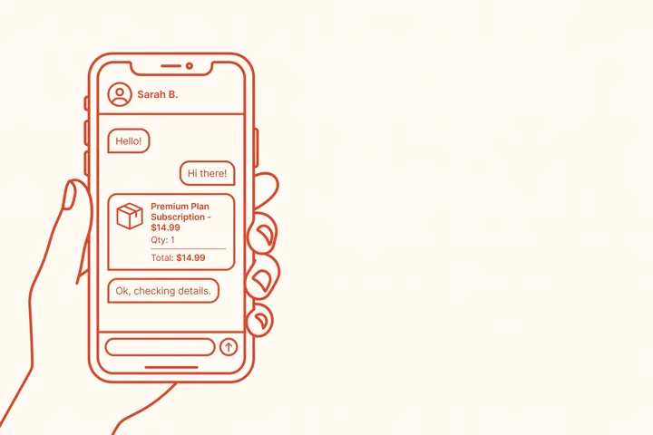 A WhatsApp chat with a pre-filled order